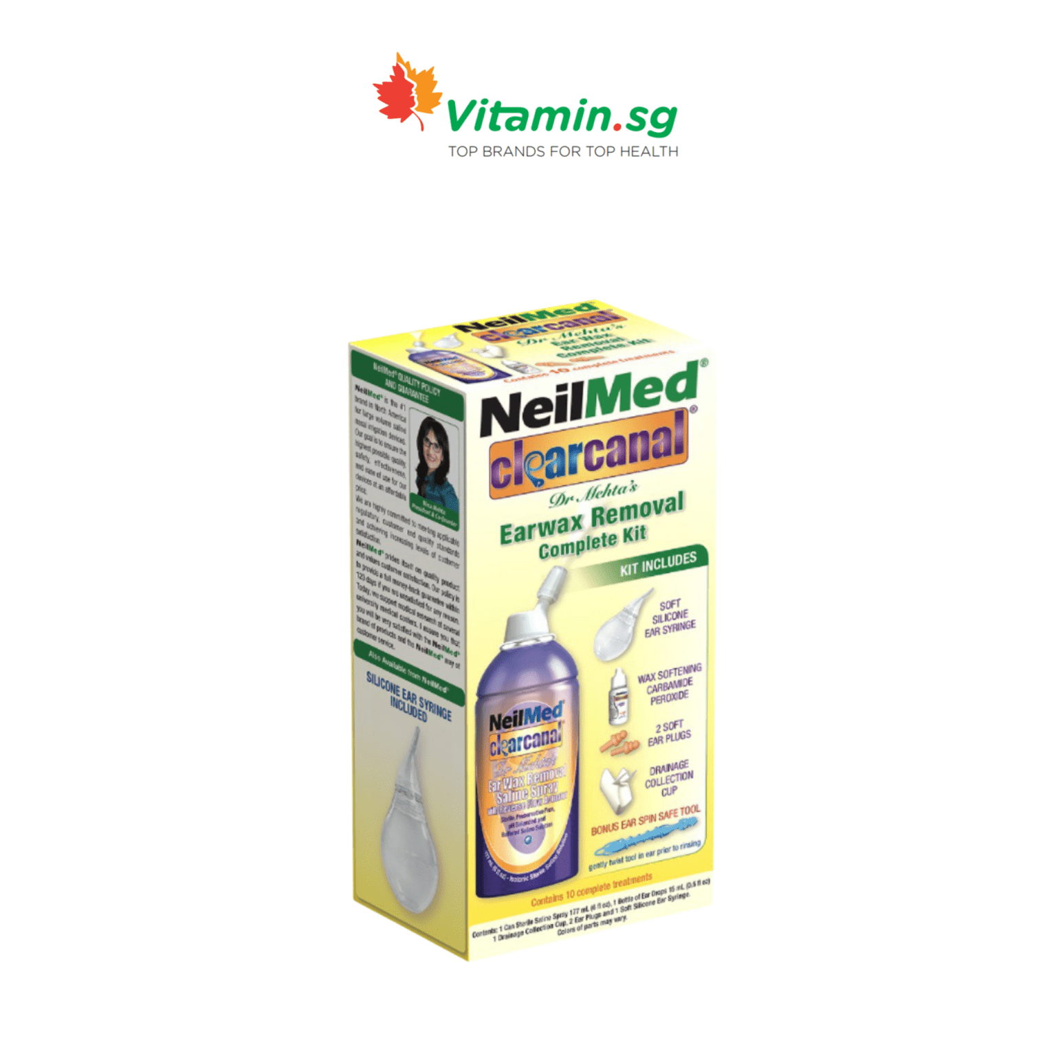NeilMed Clearcanal Earwax Removal Complete Kit Vitamin SG