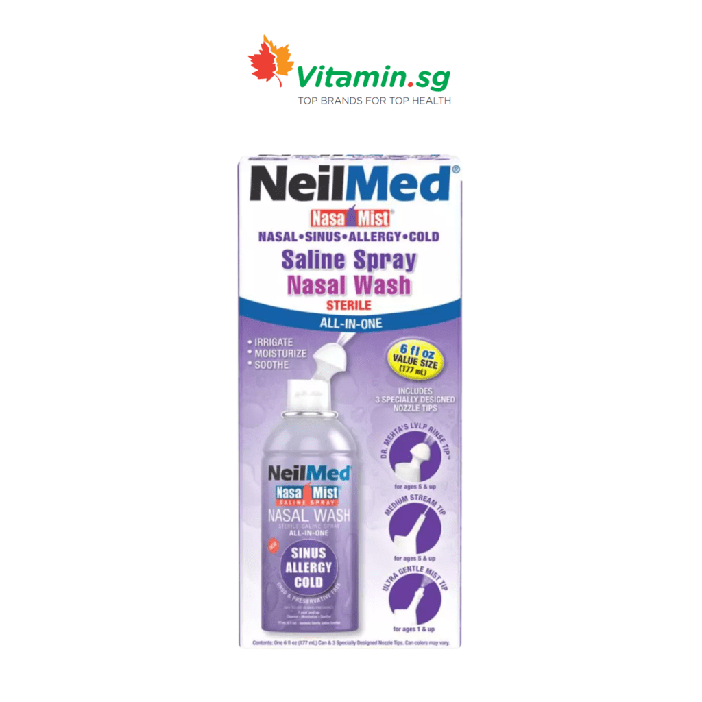 NeilMed NasaMist AllinOne Saline Nasal Spray, 6 oz. Vitamin SG