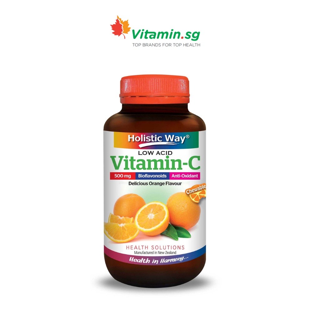 Holistic Way Chewable Vit C Low Acid, 50 tabs | Vitamin SG