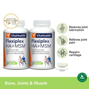 VitaHealth Flexiplex HA+MSM, 60 veg caps, Twin Pack